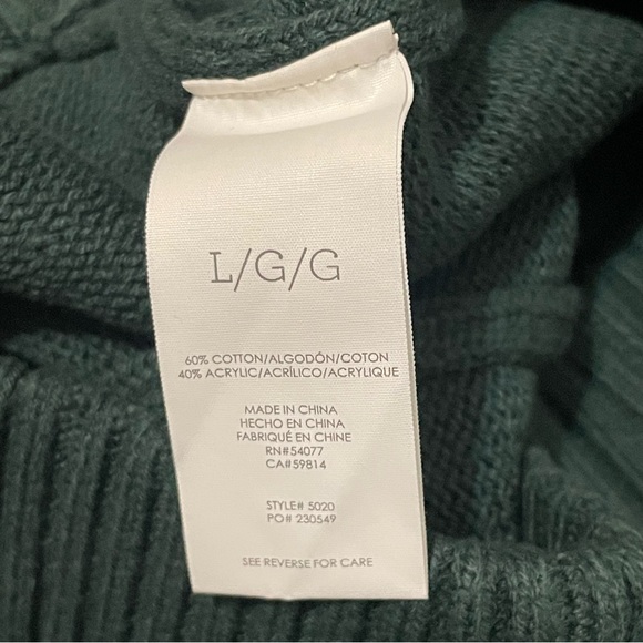 CAbi A Line Duo Knit Sweater Skirt MIDI sz L Dark Hunter Green - Picture 8 of 12